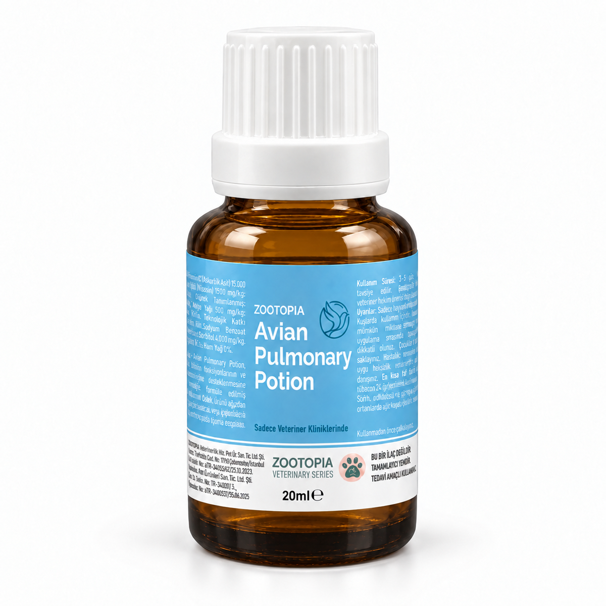 Kuşlar için Solunum Sistemi Desteği -Zootopia Avian Pulmonary Potion 20 ml