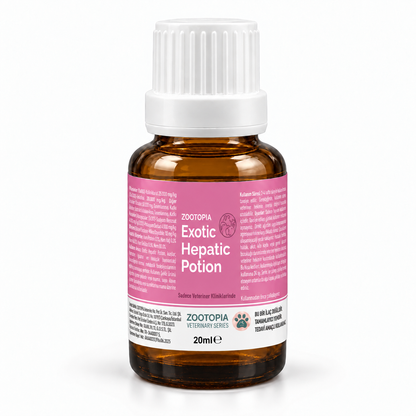 Kuş, Hamster, Tavşan ve Su Kaplumbağaları için Karaciğer Fonksiyon Desteği - Zootopia Exotic Hepatic Potion 20 ml