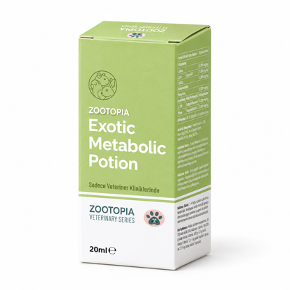 Kuş, Hamster, Tavşan ve Su Kaplumbağaları için Metabolik Fonksiyon Desteği - Zootopia Exotic Metabolic Potion 20 ml