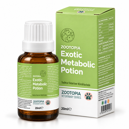 Kuş, Hamster, Tavşan ve Su Kaplumbağaları için Metabolik Fonksiyon Desteği - Zootopia Exotic Metabolic Potion 20 ml