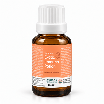 Kuş, Hamster, Tavşan ve Su Kaplumbağaları için Bağışıklık Sistemi Desteği - Zootopia Exotic Immuno Potion 20 ml
